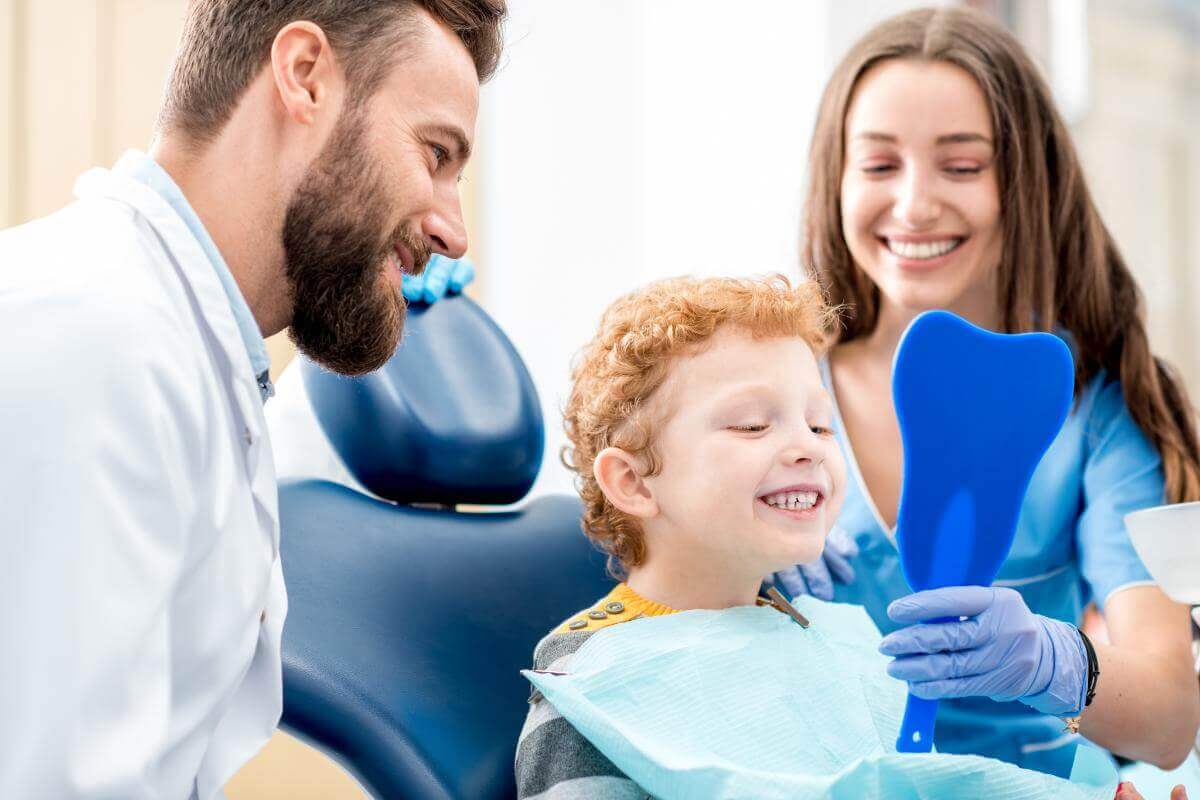 First dental visit, illustrative dental-care visual