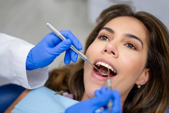 Oral examination, illustrative dental-care visual